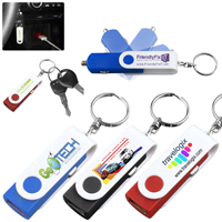 USB Car Charger & Adaptor with Detachable Swivel Keychain (PhotoImage 4 Color)